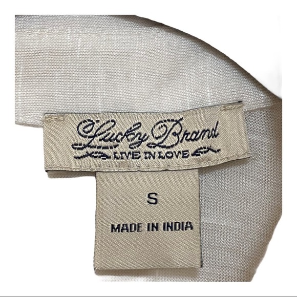 Lucky Brand Vivienne White & Yellow Sleeveless Collared Top size S NWT - Picture 5 of 8